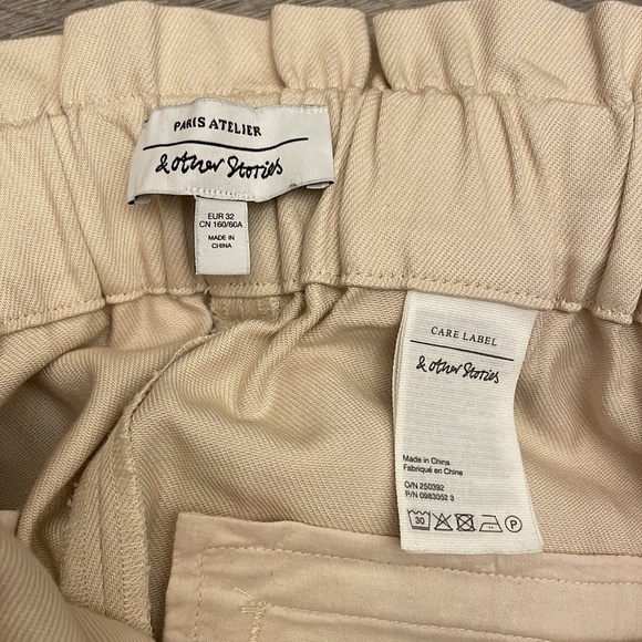 &Other Stories Cream Relaxed Paperbag Waist Trousers EU32/US0 - Picture 5 of 5